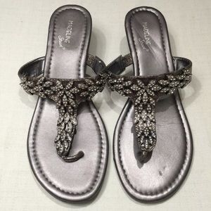 “Madeline Stuart” rhinestone wedge thong sandal-10